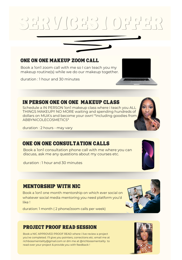 RICHBOSSMENTALITY SERVICES (JANUARY OPENINGS)