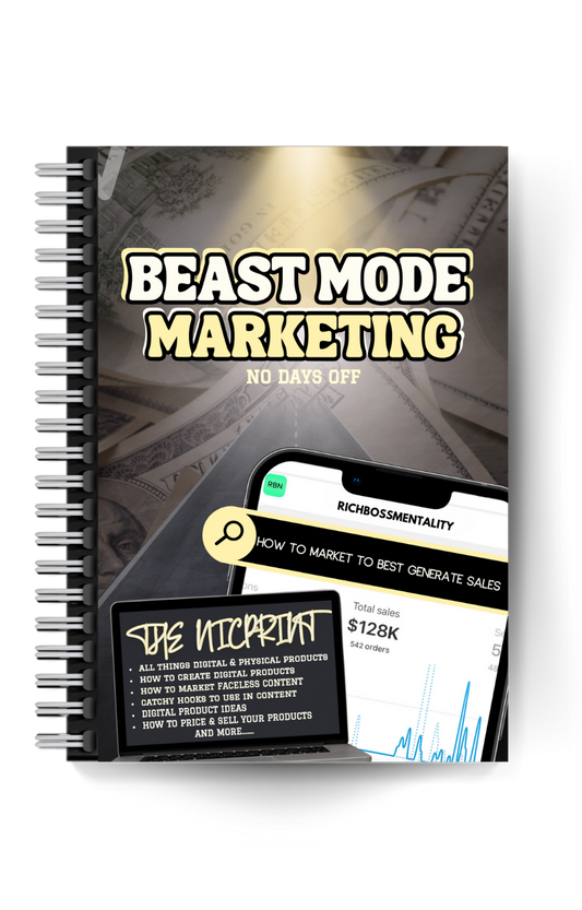 BEAST MODE MARKETING DIGITAL AND PHYSICAL PRODUCTS NO DAYS OFF COURSE